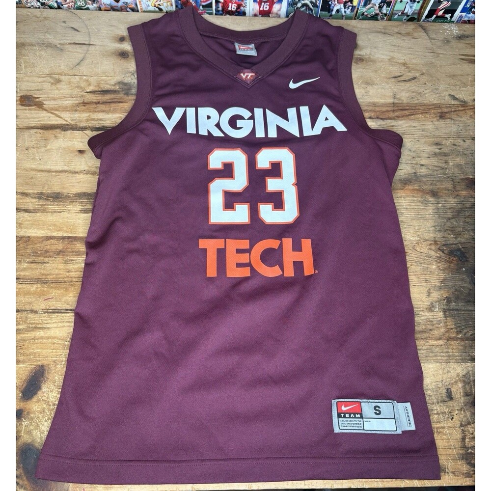 Nike Team Virginia Tech Hokies Basketball Jersey Red White Men’s Size Small #23